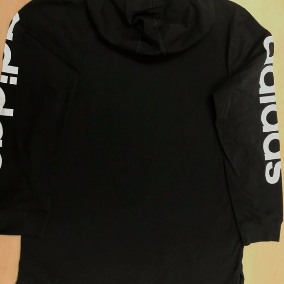 Adidas Boy's Hooded Long Sleeve Top Black - Picture 5 of 8